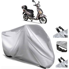 Tegin ACC | Rks City-Bike Elektrikli Arka Çanta (Bağlantı Tokalı) Uyumlu Solarblock Uyumlu Motosiklet Brandası | Su Geçirmez, %99 UV, Yansıtıcı Gümüş Üst