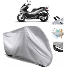 Tegin ACC | Honda Jf 26 (Bağlantı Tokalı) Uyumlu Solarblock Prime Uyumlu Motosiklet Brandası | Su Geçirmez, %99 UV, Yansıtıcı Gümüş Üst, 360° Lastikli, Taşıma Çantalı