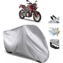 Tegin ACC | Bajaj Pulsar Ns 150 Arka Çanta (Bağlantı Tokalı) Uyumlu Solarblock Prime Uyumlu Motosiklet Brandası | Su Geçirmez, %99 UV, Yansıtıcı Gümüş Üst