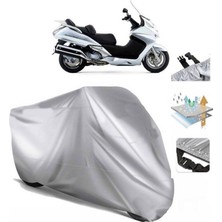 Tegin ACC | Honda Fjs 600 Silverwing Abs Arka Çanta (Bağlantı Tokalı) Uyumlu Solarblock Uyumlu Motosiklet Brandası | Su Geçirmez, %99 UV, Yansıtıcı Gümüş Üst