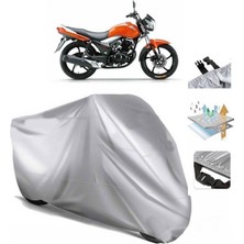 Tegin ACC | Haojue DA135 S Arka Çanta (Bağlantı Tokalı) Uyumlu Solarblock Prime Uyumlu Motosiklet Brandası | Su Geçirmez, %99 UV, Yansıtıcı Gümüş Üst