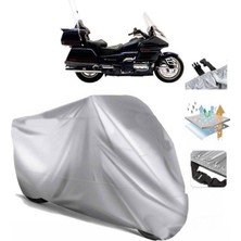 Tegin ACC | Honda Goldwing Gl 1500 Se Arka Çanta (Bağlantı Tokalı) Uyumlu Solarblock Uyumlu Motosiklet Brandası | Su Geçirmez, %99 UV, Yansıtıcı Gümüş Üst
