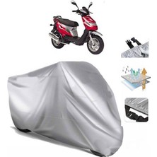 Tegin ACC | Kanuni Popcorn 90 Arka Çanta (Bağlantı Tokalı) Uyumlu Solarblock Prime Uyumlu Motosiklet Brandası | Su Geçirmez, %99 UV, Yansıtıcı Gümüş Üst