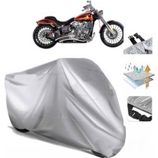 Tegin ACC | Harley-Davidson Cvo Breakout (Bağlantı Tokalı) Uyumlu Solarblock Prime Uyumlu Motosiklet Brandası | Su Geçirmez, %99 UV, Yansıtıcı Gümüş Üst