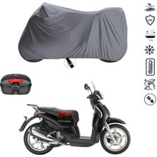 Tegin ACC | Aprilia Scarabeo Aprilia Scarabeo Bağlantı Tokalı Uyumlu Solarblock Uyumlu Motosiklet Brandası | Su Geçirmez, %99 UV, Yansıtıcı Gümüş Üst