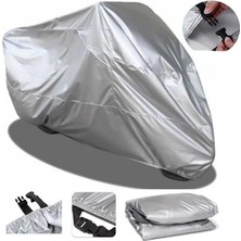 Tegin ACC | Kral Motor Kr-23 Lima 3000 Elektrikli Lüx Kalite Kalın Uyumlu Solarblock Uyumlu Motosiklet Brandası | Su Geçirmez, %99 UV, Yansıtıcı Gümüş Üst