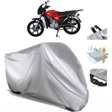 Tegin ACC | Rmg Moto Gusto Ranger 150 Arka Çanta (Bağlantı Tokalı) Uyumlu Solarblock Uyumlu Motosiklet Brandası | Su Geçirmez, %99 UV, Yansıtıcı Gümüş Üst