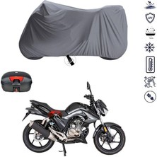 Tegin ACC | Mondial 125 Up Bağlantı Tokalı Uyumlu Solarblock Prime Uyumlu Motosiklet Brandası | Su Geçirmez, %99 UV, Yansıtıcı Gümüş Üst, 360° Lastikli, Taşıma Çantalı