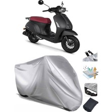 Tegin ACC | Kuba Bluebird Arka Çanta Uyumlu Solarblock Prime Uyumlu Motosiklet Brandası | Su Geçirmez, %99 UV, Yansıtıcı Gümüş Üst, 360° Lastikli, Taşıma Çantalı