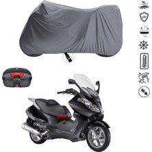 Tegin ACC | Aprilia Dorsoduro Bağlantı Tokalı Uyumlu Solarblock Prime Uyumlu Motosiklet Brandası | Su Geçirmez, %99 UV, Yansıtıcı Gümüş Üst, 360° Lastikli, Taşıma Çantalı
