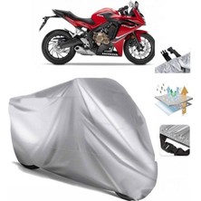 Tegin ACC | Honda Cbr 600 F Arka Çanta (Bağlantı Tokalı) Uyumlu Solarblock Prime Uyumlu Motosiklet Brandası | Su Geçirmez, %99 UV, Yansıtıcı Gümüş Üst