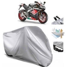 Tegin ACC | Aprilia Rsv4 Rf Arka Çanta (Bağlantı Tokalı) Uyumlu Solarblock Prime Uyumlu Motosiklet Brandası | Su Geçirmez, %99 UV, Yansıtıcı Gümüş Üst