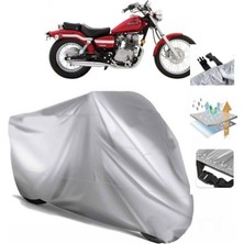 Tegin ACC | Honda Cmx 250 Rebel Arka Çanta (Bağlantı Tokalı) Uyumlu Solarblock Prime Uyumlu Motosiklet Brandası | Su Geçirmez, %99 UV, Yansıtıcı Gümüş Üst