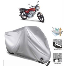 Tegin ACC | Kuba Cg 100 Arka Çanta (Bağlantı Tokalı) Uyumlu Solarblock Prime Uyumlu Motosiklet Brandası | Su Geçirmez, %99 UV, Yansıtıcı Gümüş Üst, 360° Lastikli, Taşıma Çantalı