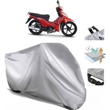 Tegin ACC | Kuba Ege 100 Arka Çanta (Bağlantı Tokalı) Uyumlu Solarblock Prime Uyumlu Motosiklet Brandası | Su Geçirmez, %99 UV, Yansıtıcı Gümüş Üst, 360° Lastikli, Taşıma Çantalı