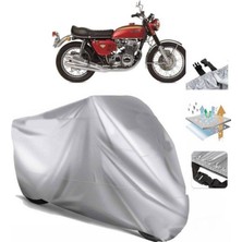 Tegin ACC | Honda Cb 750 Arka Çanta (Bağlantı Tokalı) Uyumlu Solarblock Prime Uyumlu Motosiklet Brandası | Su Geçirmez, %99 UV, Yansıtıcı Gümüş Üst, 360° Lastikli, Taşıma Çantalı