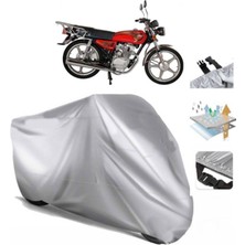 Tegin ACC | Rmg Moto Gusto Star 100 (Bağlantı Tokalı) Uyumlu Solarblock Prime Uyumlu Motosiklet Brandası | Su Geçirmez, %99 UV, Yansıtıcı Gümüş Üst, 360° Lastikli, Taşıma Çantalı