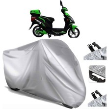 Tegin ACC | Kral Motor Kr-18 Teta Elektrikli Arka Çanta (Bağlantı Tokalı) Uyumlu Solarblock Uyumlu Motosiklet Brandası | Su Geçirmez, %99 UV, Yansıtıcı Gümüş Üst