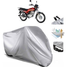 Tegin ACC | Honda Cgl 125 Arka Çanta (Bağlantı Tokalı) Uyumlu Solarblock Prime Uyumlu Motosiklet Brandası | Su Geçirmez, %99 UV, Yansıtıcı Gümüş Üst, 360° Lastikli, Taşıma Çantalı