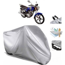 Tegin ACC | Belderia CD 125 Arka Çanta (Bağlantı Tokalı) Uyumlu Solarblock Prime Uyumlu Motosiklet Brandası | Su Geçirmez, %99 UV, Yansıtıcı Gümüş Üst