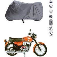 Tegin ACC | Java Cz 350 Bağlantı Tokalı Uyumlu Solarblock Prime Uyumlu Motosiklet Brandası | Su Geçirmez, %99 UV, Yansıtıcı Gümüş Üst, 360° Lastikli, Taşıma Çantalı