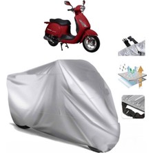 Tegin ACC | Rmg Moto Gusto Venice Arka Çanta (Bağlantı Tokalı) Uyumlu Solarblock Uyumlu Motosiklet Brandası | Su Geçirmez, %99 UV, Yansıtıcı Gümüş Üst