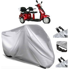 Tegin ACC | Kral Motor Kr-12 Elektrikli Arka Çanta (Bağlantı Tokalı) Uyumlu Solarblock Uyumlu Motosiklet Brandası | Su Geçirmez, %99 UV, Yansıtıcı Gümüş Üst