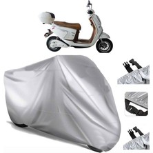 Tegin ACC | Kral Motor Kr-08 Vega Elektrikli Arka Çanta (Bağlantı Tokalı) Uyumlu Solarblock Uyumlu Motosiklet Brandası | Su Geçirmez, %99 UV, Yansıtıcı Gümüş Üst