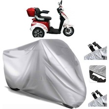 Tegin ACC | Kral Motor Kr-11 Elektrikli Arka Çanta (Bağlantı Tokalı) Uyumlu Solarblock Uyumlu Motosiklet Brandası | Su Geçirmez, %99 UV, Yansıtıcı Gümüş Üst