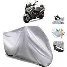 Tegin ACC | Sym Maxsym 600I Abs Arka Çanta (Bağlantı Tokalı) Uyumlu Solarblock Prime Uyumlu Motosiklet Brandası | Su Geçirmez, %99 UV, Yansıtıcı Gümüş Üst