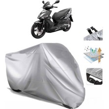 Tegin ACC | Kymco Agility 16+ 150 Arka Çanta (Bağlantı Tokalı) Uyumlu Solarblock Uyumlu Motosiklet Brandası | Su Geçirmez, %99 UV, Yansıtıcı Gümüş Üst