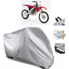 Tegin ACC | Honda Crf 250 x Arka Çanta (Bağlantı Tokalı) Uyumlu Solarblock Prime Uyumlu Motosiklet Brandası | Su Geçirmez, %99 UV, Yansıtıcı Gümüş Üst