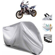 Tegin ACC | Honda CRF1100L Africa Twin Arka Çanta (Bağlantı Tokalı) Uyumlu Solarblock Uyumlu Motosiklet Brandası | Su Geçirmez, %99 UV, Yansıtıcı Gümüş Üst