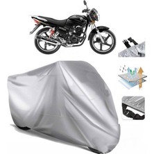 Tegin ACC | Motoran Comanche 125 Arka Çanta (Bağlantı Tokalı) Uyumlu Solarblock Uyumlu Motosiklet Brandası | Su Geçirmez, %99 UV, Yansıtıcı Gümüş Üst