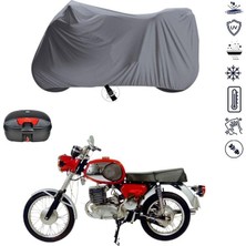 Tegin ACC | Motozeta Rally 150 Arka Çanta Bağlantı Tokalı Uyumlu Solarblock Prime Uyumlu Motosiklet Brandası | Su Geçirmez, %99 UV, Yansıtıcı Gümüş Üst