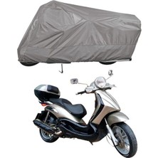 Tegin ACC | Piaggio Beverly 500 Bağlantı Tokalı Uyumlu Solarblock Prime Uyumlu Motosiklet Brandası | Su Geçirmez, %99 UV, Yansıtıcı Gümüş Üst, 360° Lastikli, Taşıma Çantalı