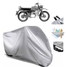 Tegin ACC | Hercules K 125 Military Arka Çanta (Bağlantı Tokalı) Uyumlu Solarblock Uyumlu Motosiklet Brandası | Su Geçirmez, %99 UV, Yansıtıcı Gümüş Üst