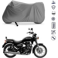 Tegin ACC | Royal Enfield Thunderbird 500 Bağlantı Tokalı Uyumlu Solarblock Uyumlu Motosiklet Brandası | Su Geçirmez, %99 UV, Yansıtıcı Gümüş Üst, 360° Lastikli, Taşıma Çantalı