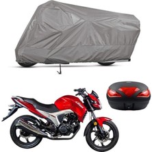 Tegin ACC | Lifan LF150T-9R Arka Çanta Bağlantı Tokalı Uyumlu Solarblock Prime Uyumlu Motosiklet Brandası | Su Geçirmez, %99 UV, Yansıtıcı Gümüş Üst