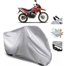 Tegin ACC | Motoran Cross XV-250 (Bağlantı Tokalı) Uyumlu Solarblock Prime Uyumlu Motosiklet Brandası | Su Geçirmez, %99 UV, Yansıtıcı Gümüş Üst, 360° Lastikli, Taşıma Çantalı