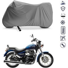 Tegin ACC | Royal Enfield Thunderbird 350 Bağlantı Tokalı Uyumlu Solarblock Uyumlu Motosiklet Brandası | Su Geçirmez, %99 UV, Yansıtıcı Gümüş Üst, 360° Lastikli, Taşıma Çantalı