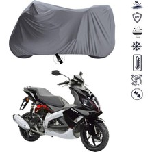 Tegin ACC | Derbi Gp1 250 Arka Çanta Bağlantı Tokalı Uyumlu Solarblock Prime Uyumlu Motosiklet Brandası | Su Geçirmez, %99 UV, Yansıtıcı Gümüş Üst, 360° Lastikli, Taşıma Çantalı