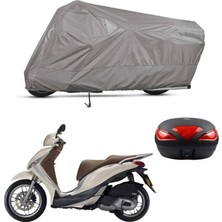 Tegin ACC | Piaggio Medley 150 Arka Çanta Bağlantı Tokalı Uyumlu Solarblock Prime Uyumlu Motosiklet Brandası | Su Geçirmez, %99 UV, Yansıtıcı Gümüş Üst
