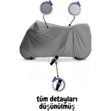 Tegin ACC | Motoran Crazy 125 Arka Çanta Bağlantı Tokalı Uyumlu Solarblock Prime Uyumlu Motosiklet Brandası | Su Geçirmez, %99 UV, Yansıtıcı Gümüş Üst