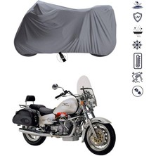 Tegin ACC | Moto Guzzi California Evolution Bağlantı Tokalı Uyumlu Solarblock Prime Uyumlu Motosiklet Brandası | Su Geçirmez, %99 UV, Yansıtıcı Gümüş Üst