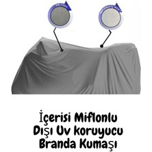 Tegin ACC | Falcon Comfort 180 Arka Çanta Uyumlu Solar Block Prime Uyumlu Motosiklet Brandası | Su Geçirmez, %99 UV, Yansıtıcı Gümüş Üst, 360° Lastikli, Taşıma Çantalı