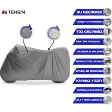 Tegin ACC | Aprilla Bağlantı Tokalı Uyumlu Solarblock Prime Uyumlu Motosiklet Brandası | Su Geçirmez, %99 UV, Yansıtıcı Gümüş Üst, 360° Lastikli, Taşıma Çantalı