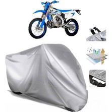 Tegin ACC | Tm Racing En 250 Arka Çanta (Bağlantı Tokalı) Uyumlu Solarblock Prime Uyumlu Motosiklet Brandası | Su Geçirmez, %99 UV, Yansıtıcı Gümüş Üst