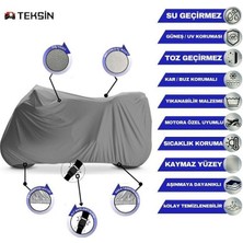 Tegin ACC | Piaggio Zip 80 Bağlantı Tokalı Uyumlu Solarblock Prime Uyumlu Motosiklet Brandası | Su Geçirmez, %99 UV, Yansıtıcı Gümüş Üst, 360° Lastikli, Taşıma Çantalı