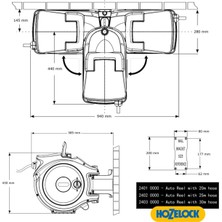 Hozelock 2403-3535H Duvara Monte 30 M Hortumlu Otomatik Geri Sarmalı Hortum Toplama Makara Seti + 2672H Duş Başlıklı Hortum Tabancası